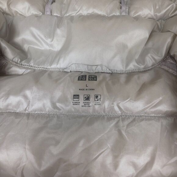 UNIQLO Ultra Light Down Parka Puffer Jacket Quilted Hoodie Shell Gorpcore Silver - Picture 2 of 8